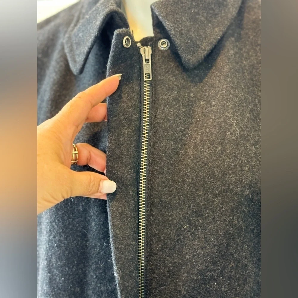 J Crew Men's Black Wool Blend Coat Size Medium